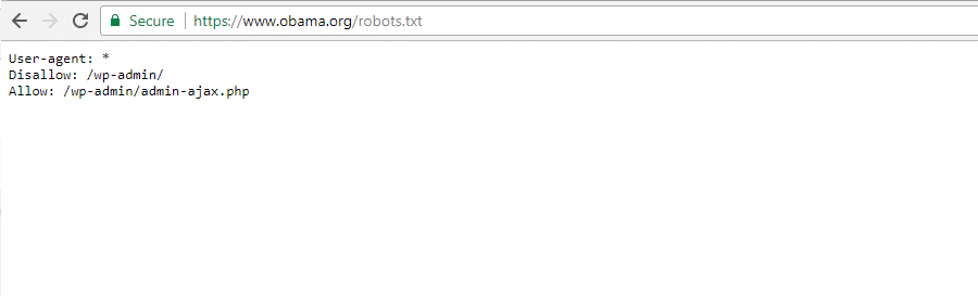 فایل robots.txt سایت Obama Foundation