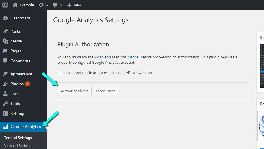 فعال کردن Google Analytics Dashboard for WP